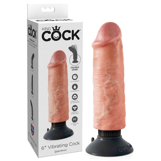 King Cock 6'' Vibrating Cock  - Club X