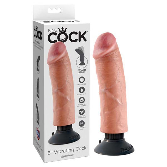 King Cock 8'' Vibrating Cock  - Club X