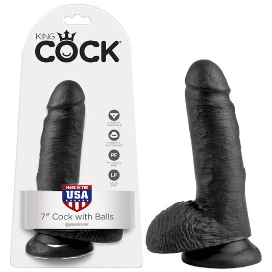 King Cock 7'' Cock With Balls  - Club X