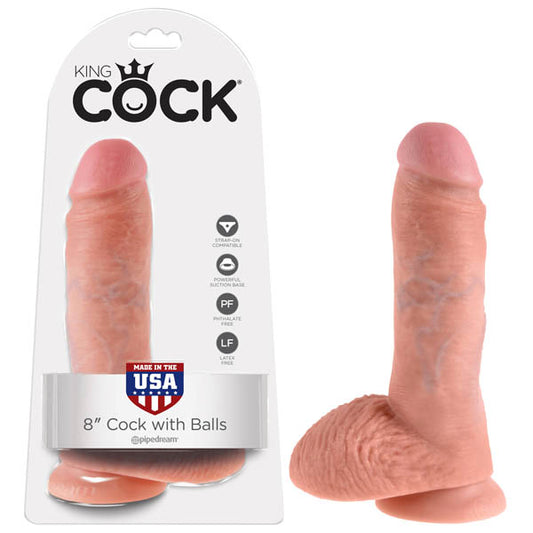 King Cock 8'' Cock With Balls  - Club X