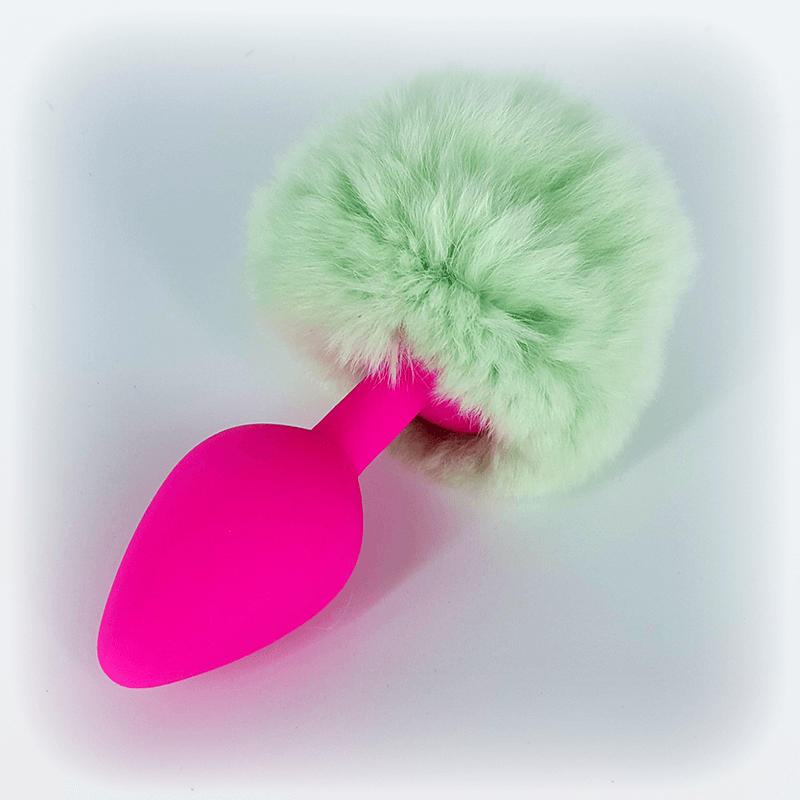 Echo Silicone Mint Green Rabbit Tail Plug  - Club X