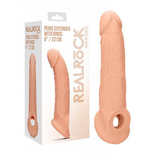 Realrock 9'' Penis Extender With Rings  - Club X