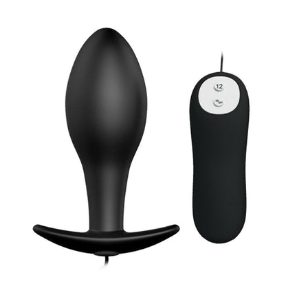 Pretty Love - Vibrating Anal Plug w/ Remote (Black)  - Club X