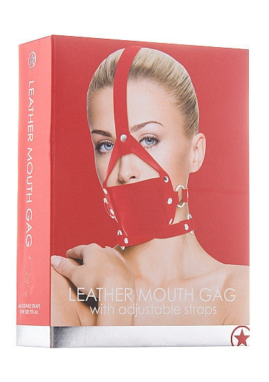 Ouch! Leather Mouth Gag Red - Club X