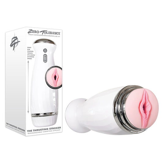 Zero Tolerance Thrusting Stroker White Usb Rechargeable Masturbator  - Club X